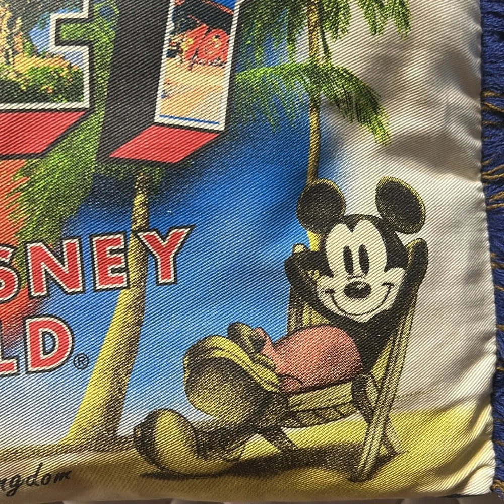 Greeting From Disney Pillow, Vintage Postcard Stamp Look